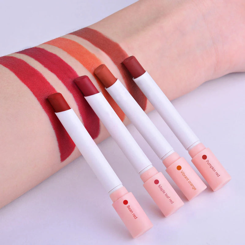 4PCS/Set Creative Cigarette Lipstick Set Matte Long Lasting Waterproof Matt Lip Stick Tube Nude Red Velvet Lip Tint Makeup