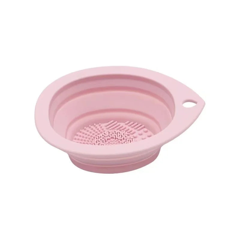 Silicone Makeup Brush Cleaner Foldable Cosmetic Brush Cleaning Bowl Powder Puff Beauty Sponge Washing Mat Brushes Scrubber Pad