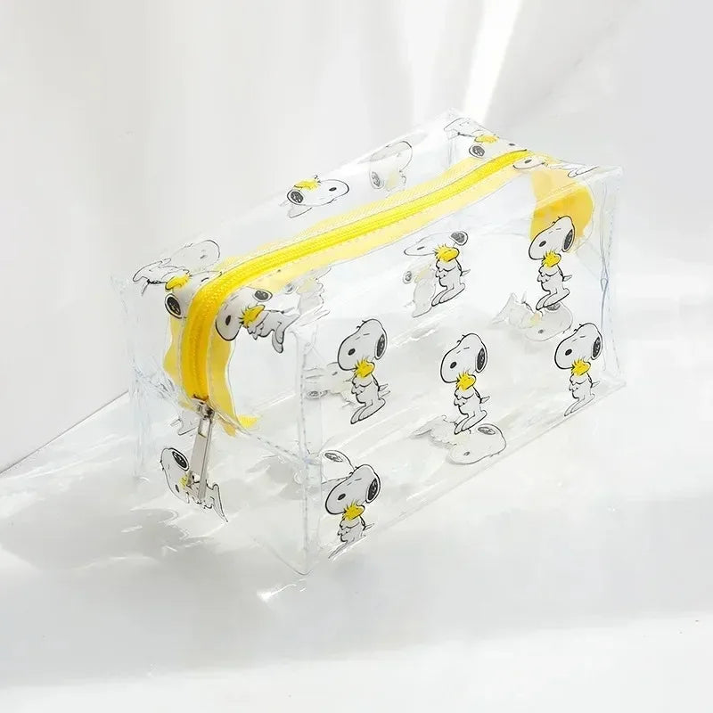 Cartoon Snoopy Outdoor Girl Makeup Bag Women Necessary Cosmetic Bag Transparent Travel Organizer Fashion Small Toiletry Pouch