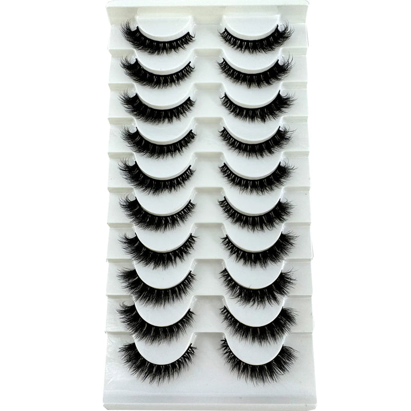 HBZGTLAD New 10 pairs 3D Mink Lashes Faux Mink Fluffy Lash Soft Full Thick Wispy Eyelash Dramatic False Eyelashes Makeup