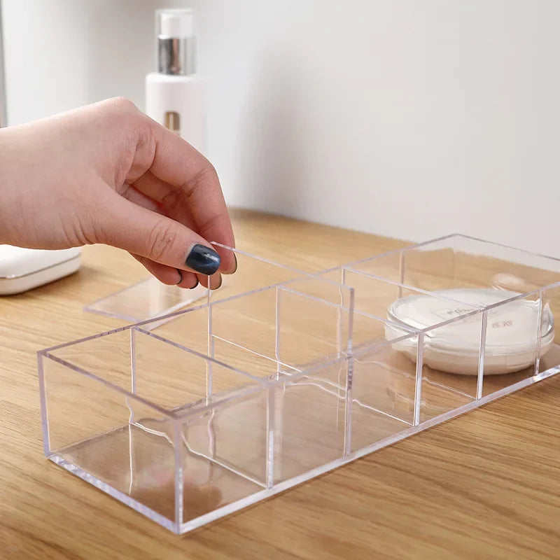 Clear Acrylic Makeup Cosmetics Organizer Storage Box Compact Jewelry and Cosmetic Storage Box for Vanity and Dresser